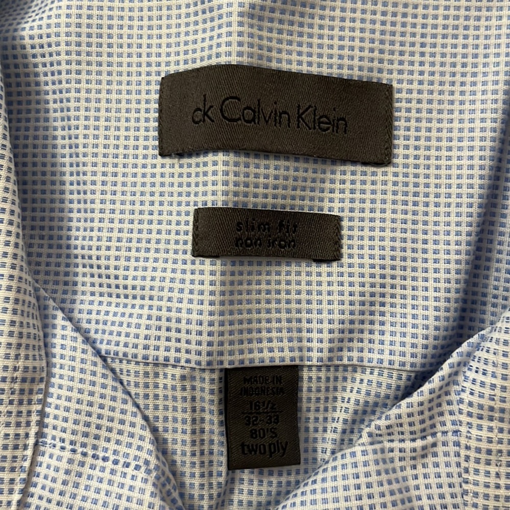 2 button down shirts Calvin Klein 16.5